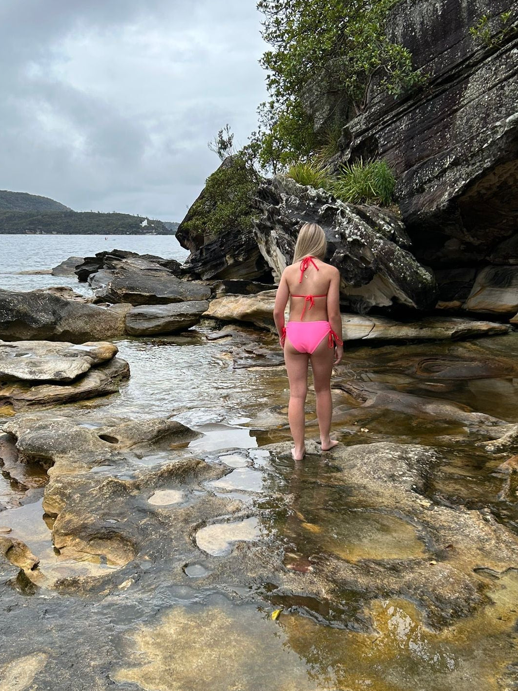 Bright pink teen bikini