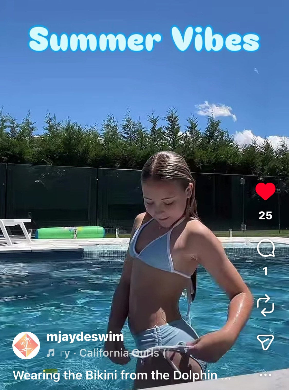 Tween girls bikini set in Blue and white by MJAYDE Australia